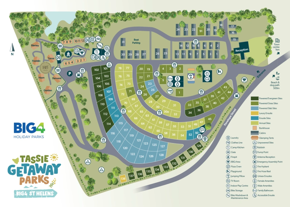 TGP BIG4 St Helens Map sml